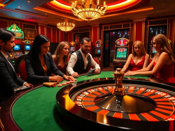 Players enjoying high-stakes poker at a casino featuring s8 odds analysis and vibrant chips.