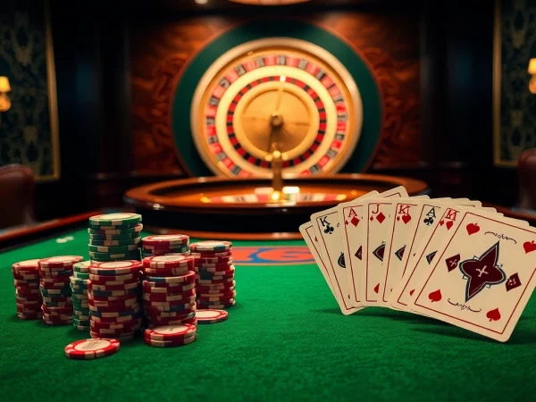 A high-stakes poker table scene highlighting excitement and luxury at S8 com casino.