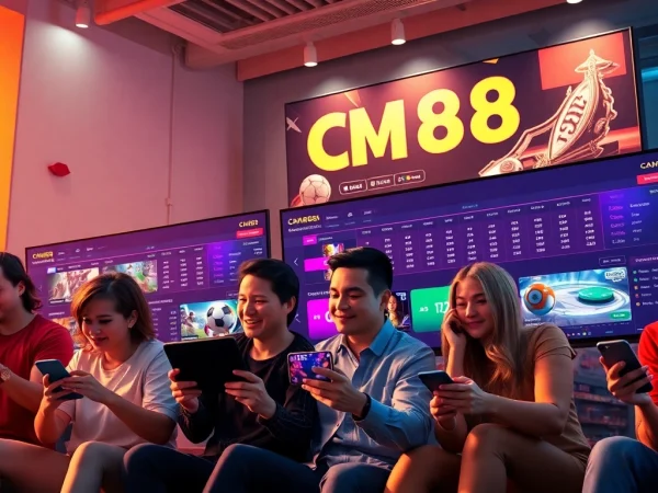 Experience dynamic online betting with CM88, showcasing user engagement and excitement.