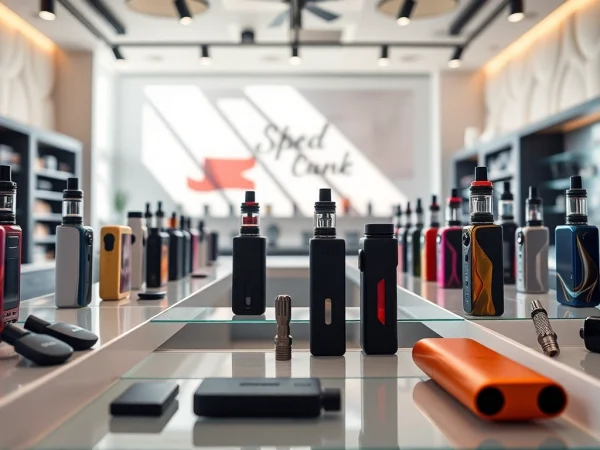 Schöne hqd vape Modelle strahlen in einem eleganten Vape Store.